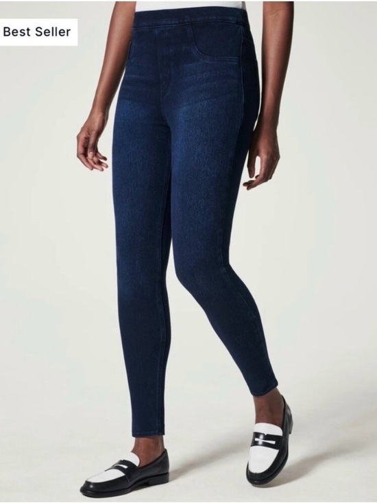 SPANX Pants - Spanx Jean-ish Ankle Leggings Stretch Denim‎ Shapewear Pull On Pants Blue Small